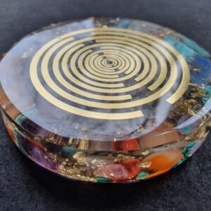 Unique handmade orgone plates for home energizing & food and water vitalization
